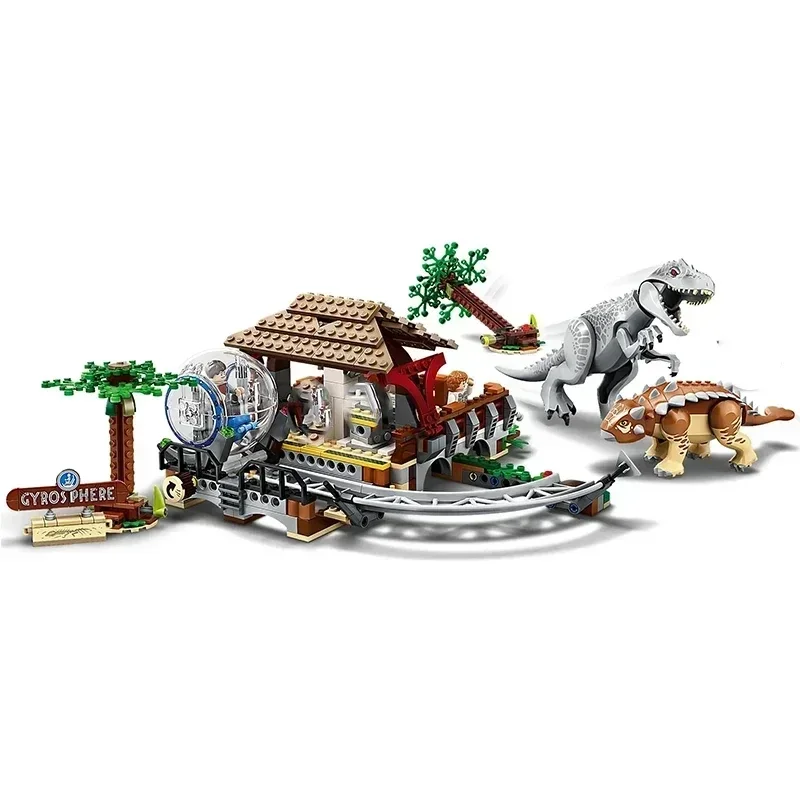 Blocos de construção série jurássica tiranossauro tiranânico rex vs. Ankylosaurus 75941 modelo de brinquedo de dinossauro montado masculino infantil