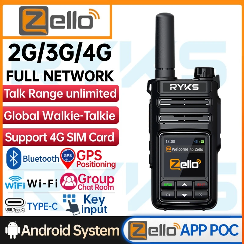 Zello Long Range Communication Radio 1000km Wireless Devices 4G Portable Two-way radioTransceiver Walkie Talkie