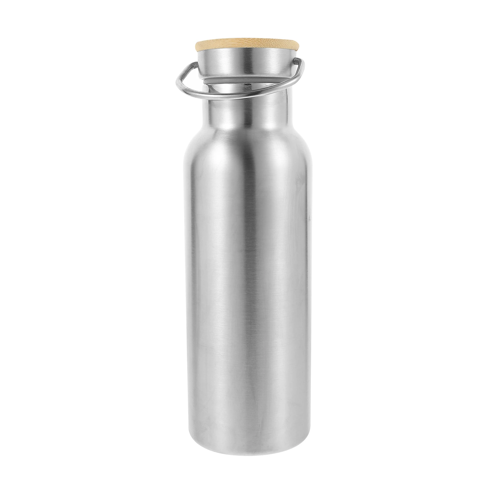 

Stainless Steel Bamboo Vacuum Bottle Multi-Function Insulated Water Bottle For Hot Cold Drinks Portable Sports