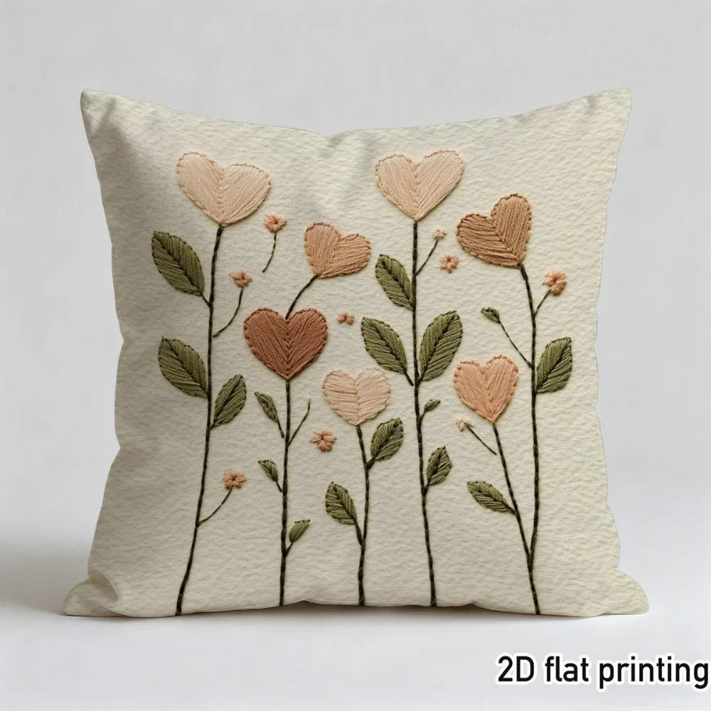 

Watercolor Heart-shaped PillowcasesBedroom Living Room Sofa Home Decor Cushion Cover with Zipper Customized Dropshipping