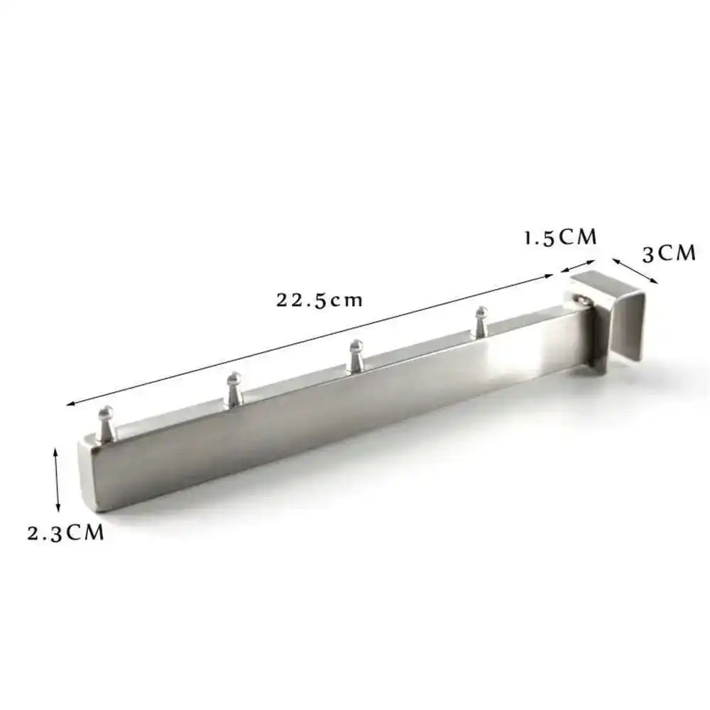 

1 шт. вешалка для одежды из нержавеющей стали, подвесная полоска для нижнего белья, стеллаж для выставки товаров, полка, квадратная трубка, пряжка, крючок