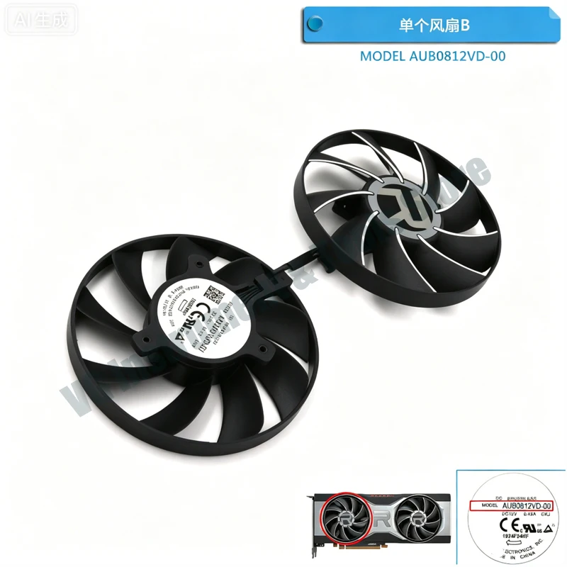 Neu für AMD RADEON RX 6700 XT FE Grafikkartenlüfter mit Gehäuse RX6700XT Grafikkarten-Ersatzgehäuse mit RGB Original – Detail 5