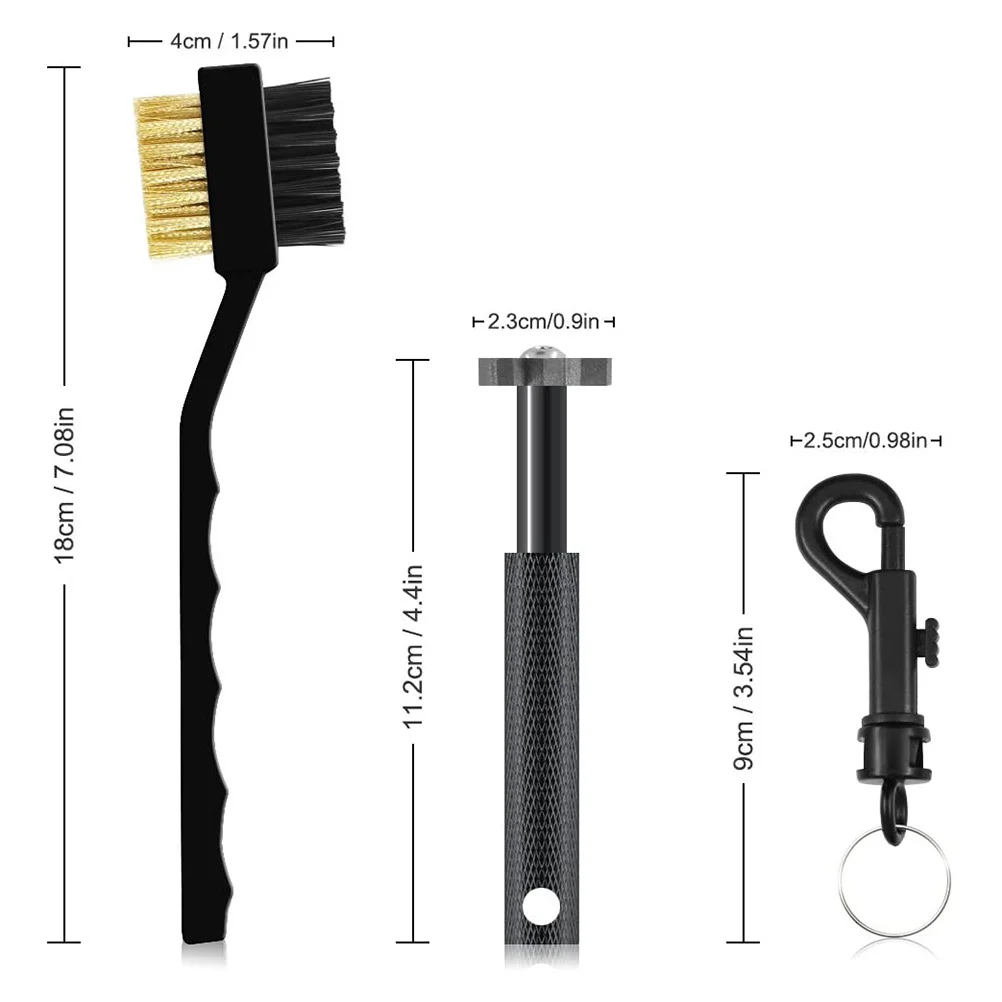 مجموعة واحدة من أدوات مبراة الأخدود للنادي، فرشاة مزدوجة الجوانب، سوداء خفيفة الوزن، محمولة، لإزالة الأوساخ الأخدود بكفاءة #2