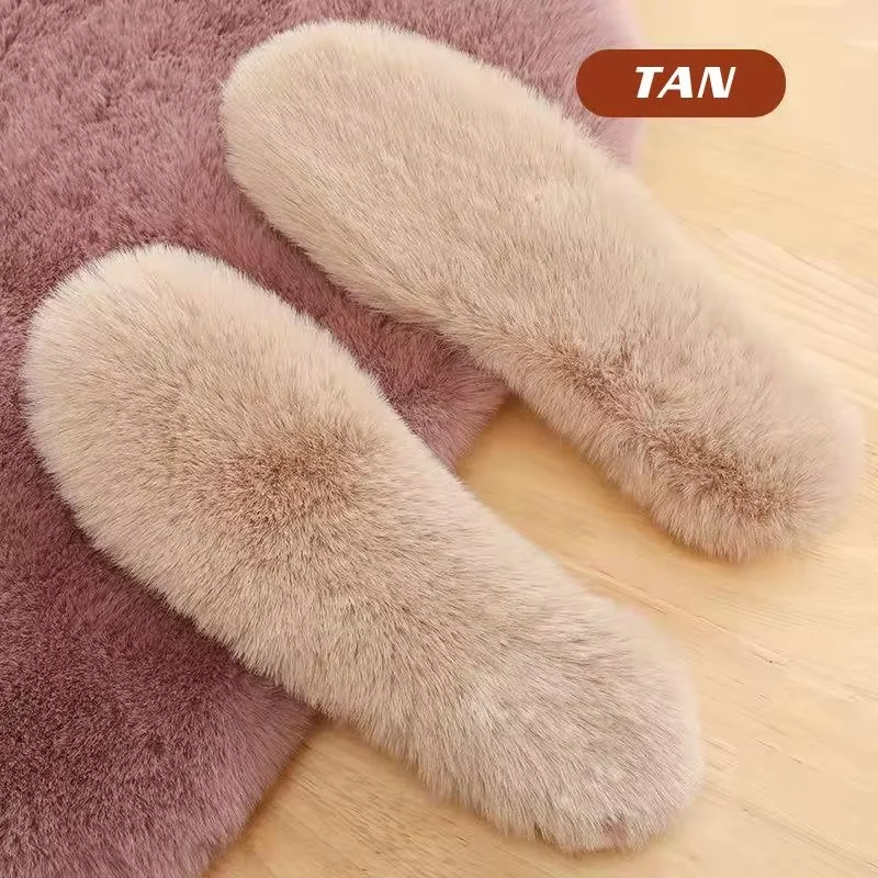 Einlegesohlen, dicke warme Woll-Einlegesohlen, flauschiger Fleece-Ersatz für Schuhe, Stiefel, Hausschuhe – Detail 2