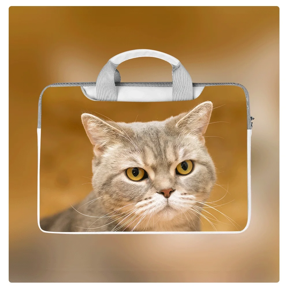 

Cute Kitten Print Laptop Bag 12 13 14 15 16 14.6 Inches Large Capacity Computer Bag Shoulder Crossbody Bag Student Holiday Gift