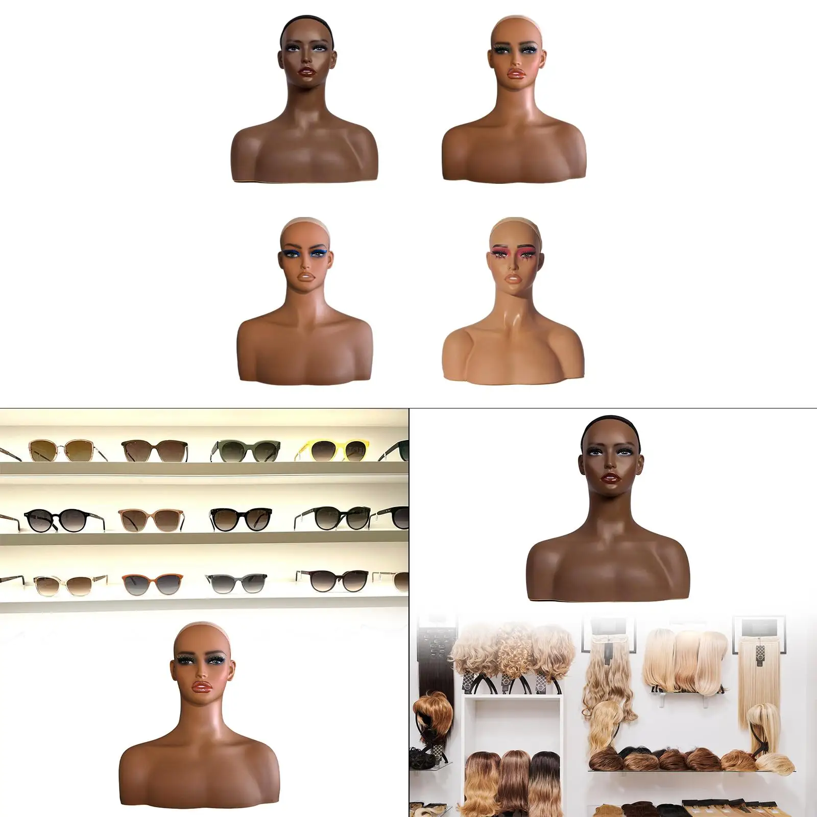 

Female Mannequin Head Model Hat Holder Display for Earrings Necklace Scarves