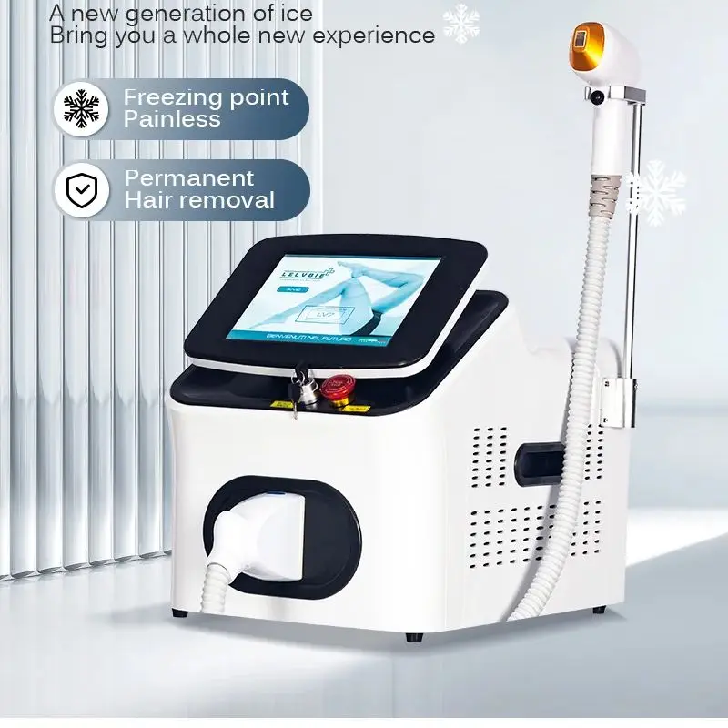 2025 ポータブル氷冷却ワンハンドル冷却システムスキンケア 808 ダイオードレーザー脱毛 808 755 1064