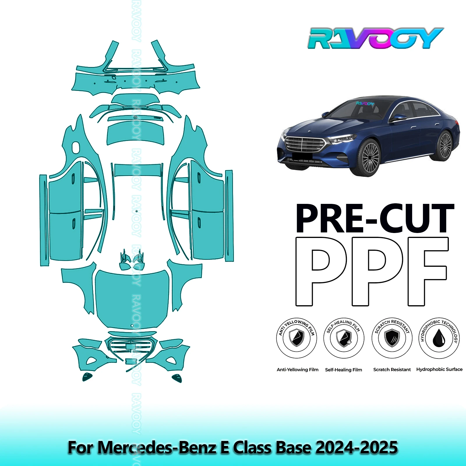 

Full Vehicle Clear Bra Precut PPF Paint Protection Film For Mercedes-Benz E Class Base 2024-2025
