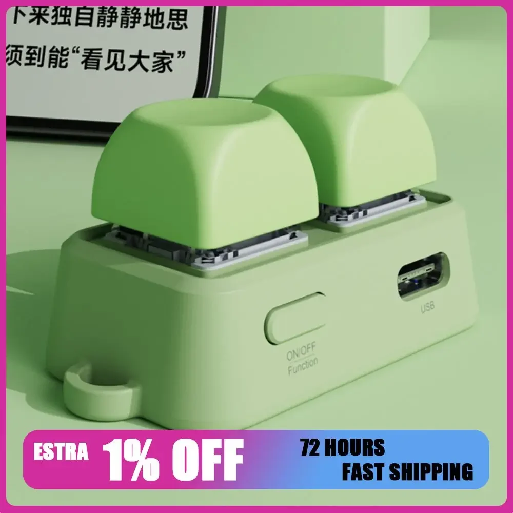 HanLinYue Free2 Mini Portable Keyboard Bluetooth RGB Hot Swap Two-key E-book Page Turner PC Accessories for Tablet/phone/reader