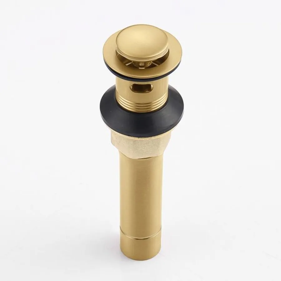 

Bathroom Sink Drain Vanity Sink Drain with Strainer Basket Brushed Gold