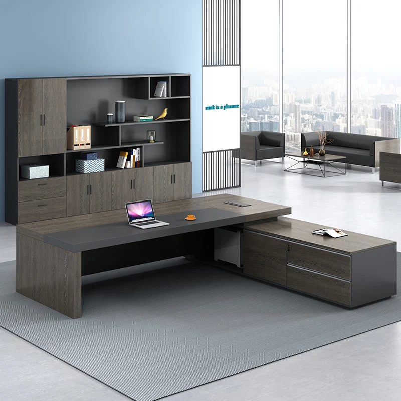 

Cheap Designer Executive Office Desk Desktop Big Modern Study Computer Desk Drawers Adjustable Bureau Tafel Work Station Table