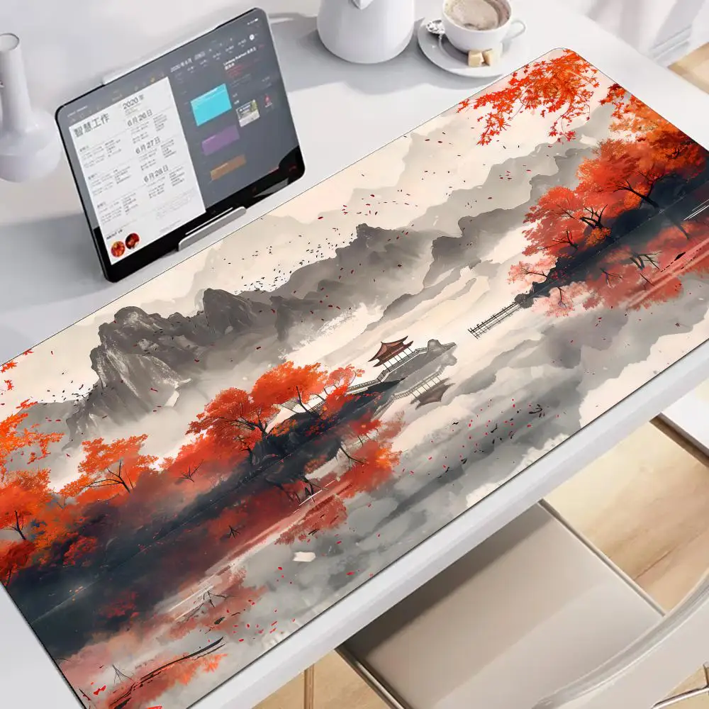 النمط الصيني الحبر المشهد ماوس الوسادة كبيرة Nootbook لعبة البساط الألعاب ماوس الوسادة عدم الانزلاق ماوس XL كمبيوتر محمول اللوحي حصيرة الكمبيوتر Playmat