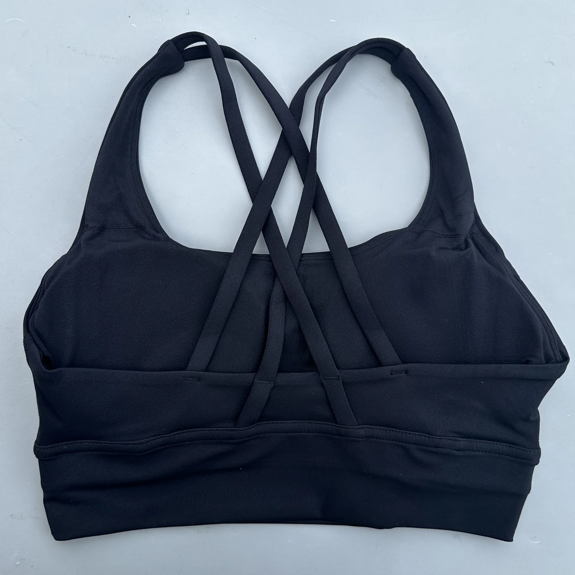 Effen kleur Zachte gekruiste rug Dames Fitness BH Panty Yoga Vest Hoge sterkte Schokbestendig Gym Sport Top Push Up met borstkussen
