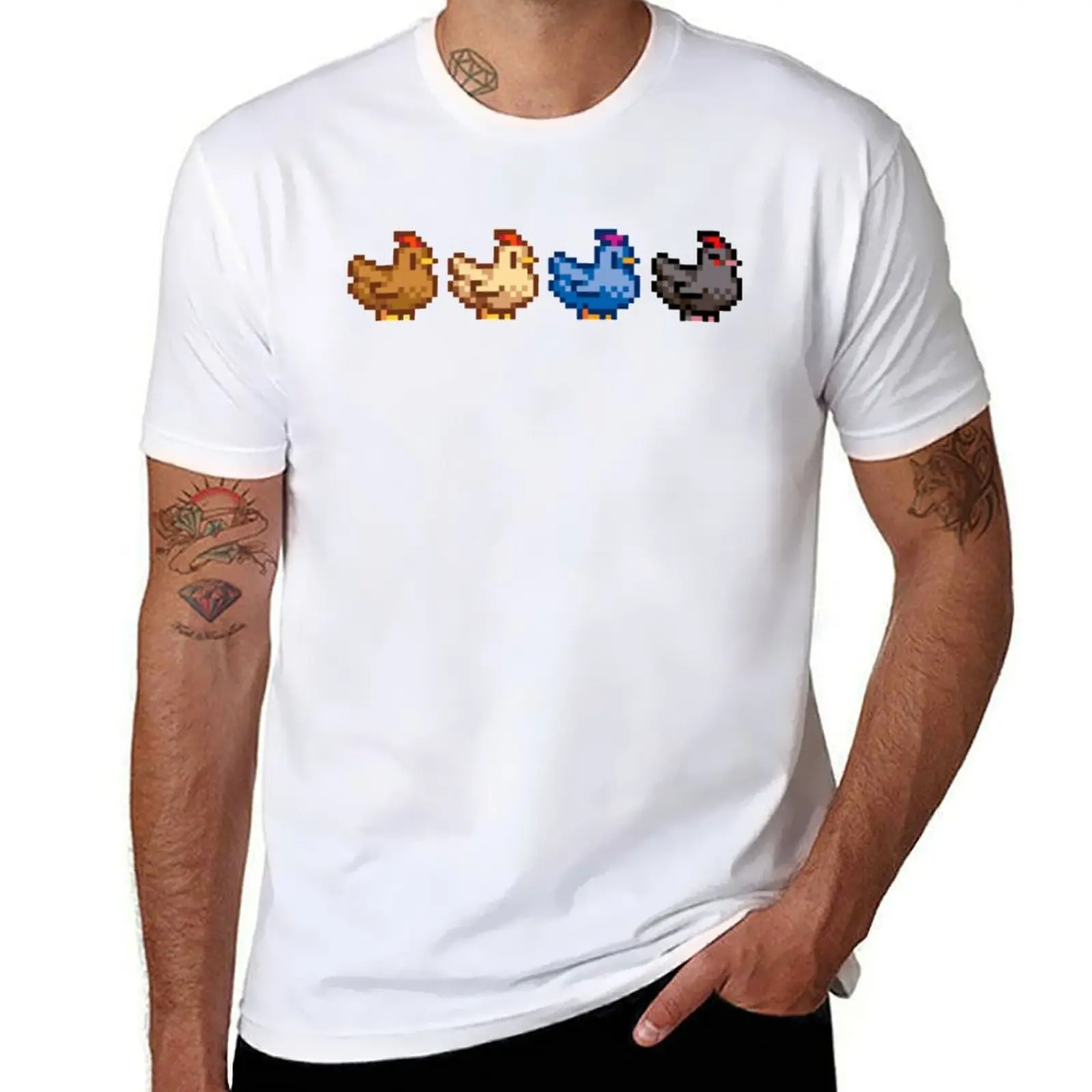 

Stardew Valley Chickens 4 T-Shirt Plus Size Everyday Tee Shirt