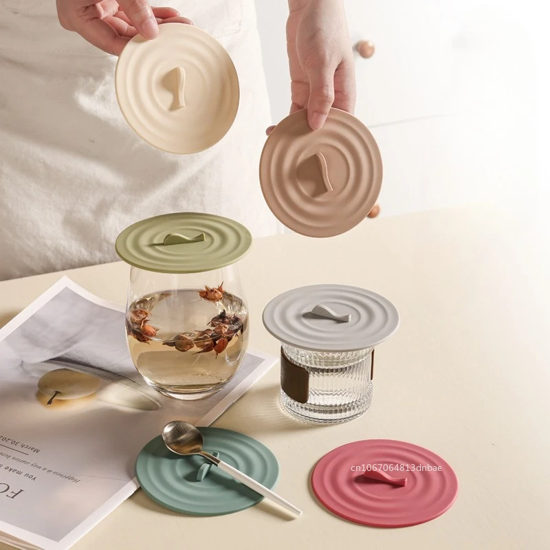 

Silicon Dust Proof Lids Cup Lid Reusable Cute Sealing Suction Cup Mugs Cover Dustproof Leakproof Tea Coffee Lid Cup Accessories