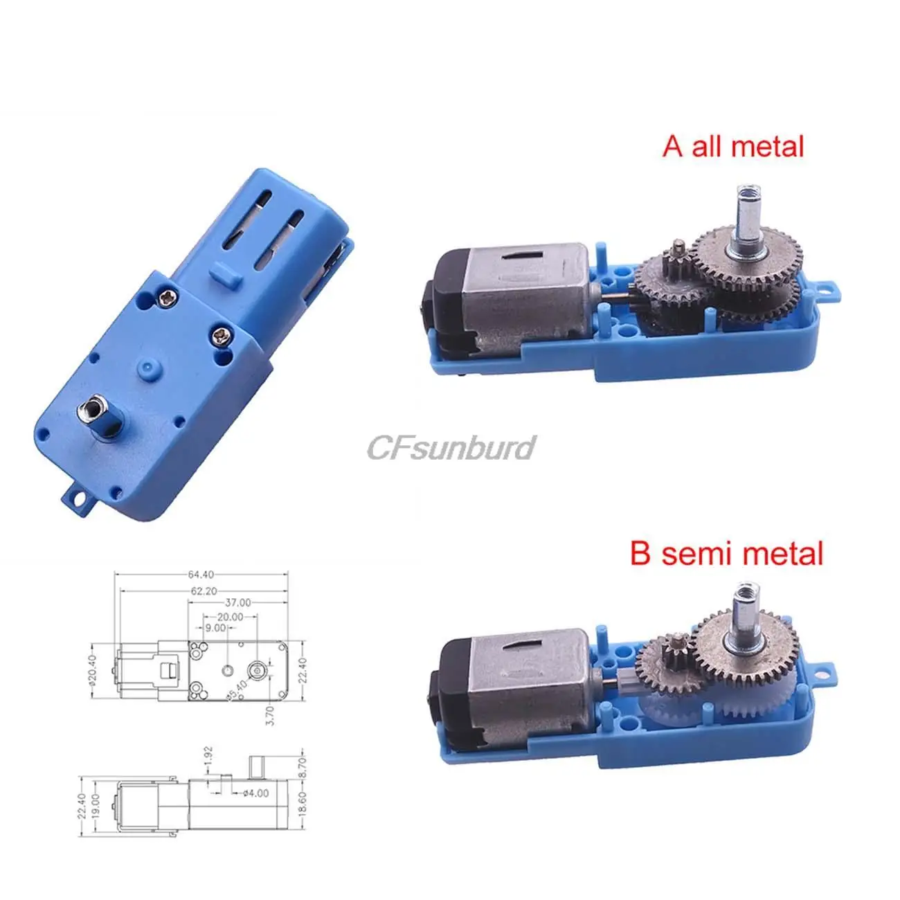 TT Motor DC 3-6V – Moteur à Engrenages 1:90 Tout Métal, Axe Unique, Parfait Pour Voiture Intelligente Et Jouets DIY