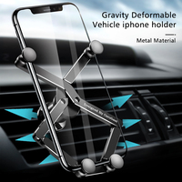 OATSBASF Gravity Car Phone Holder Metal GPS Phone Mount Support For iPhone 13 12 Pro Max Xiaomi Redmi Car Air Vent Clip Stand