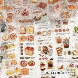 3 pcs Bread dessert theme Stickers Decorative Stick Labels Scrapbooking accessories handmade DIY Junk Journal Supplies