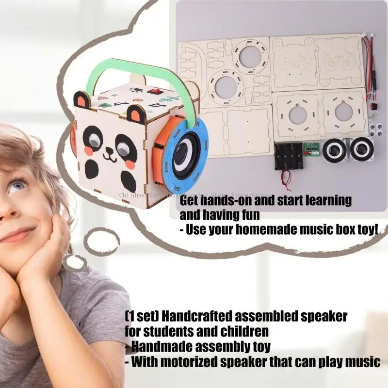 Houten DIY-luidspreker Wetenschapsexperimentproject voor educatief STEM-speelgoed voor kinderen