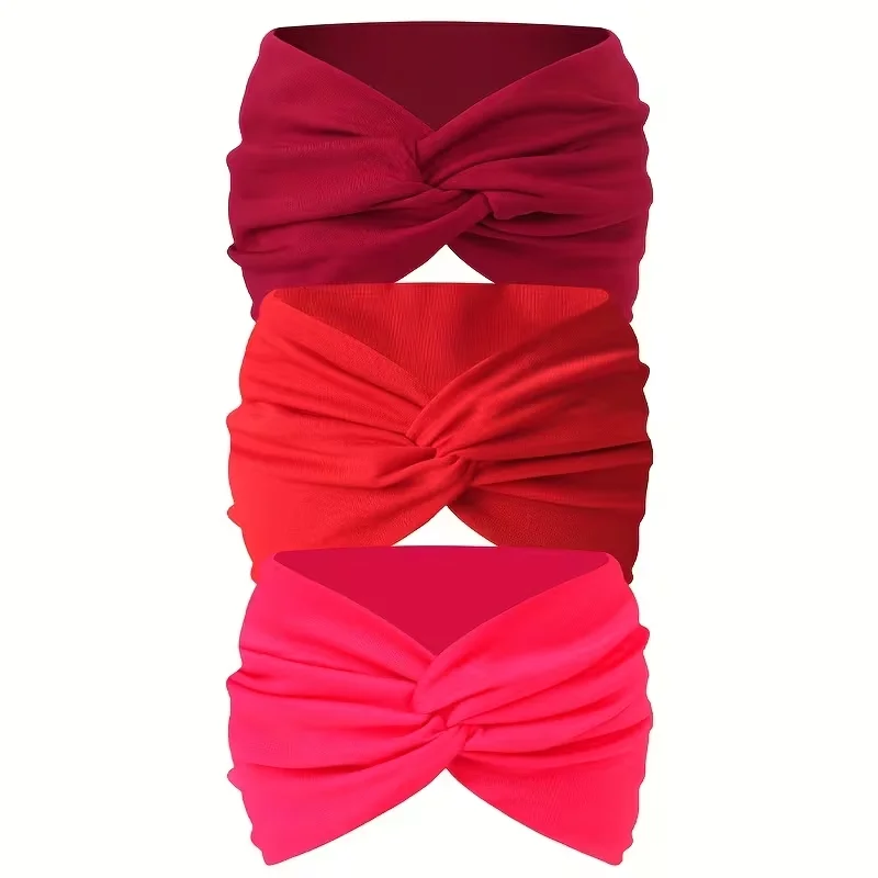3 Stück breite Haarbänder für Damen, aus elastischem, einfarbigem Material, rutschfestes Haaraccessoire für Sport und Bewegung, vielseitiges Accessoire. – Detail 6