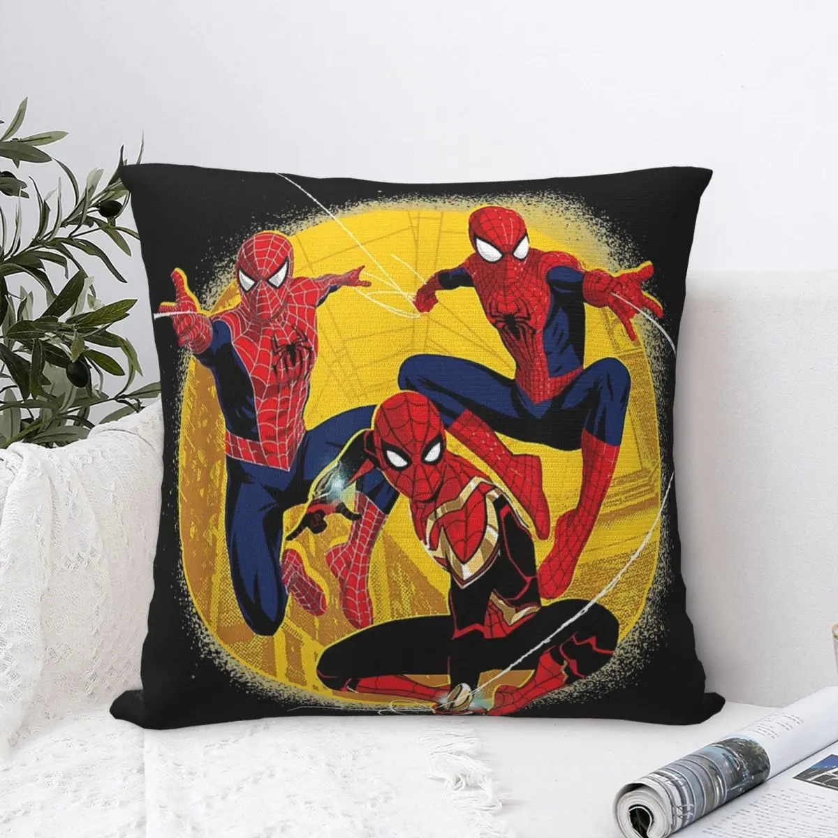 멋진 스파이더 맨 슈퍼 영웅 베개 커버 Merch 소프트 쿠션 커버 만화 던지기 베개 커버 침대 장식 지퍼가 달린 여러 크기