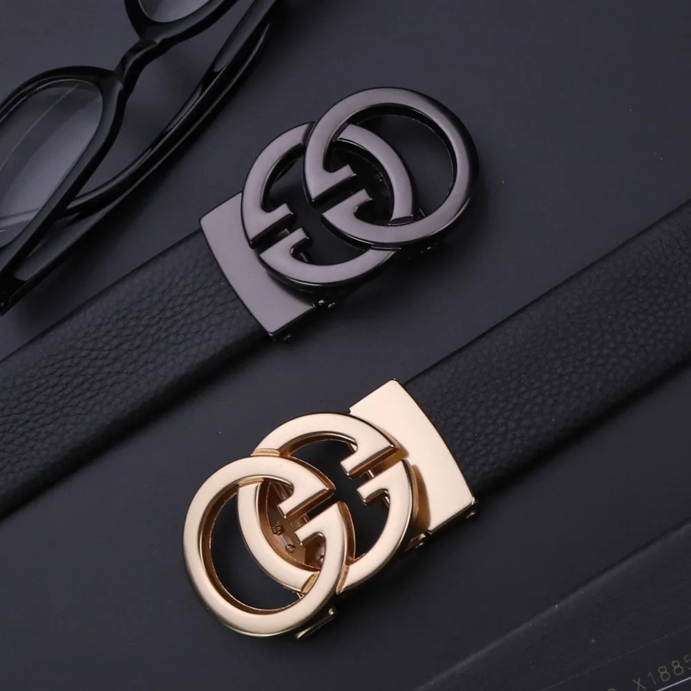 Business Men Belts Luxury Brand Famous Genuine Leather Male Belts for Women High Quality Designers Double G Buckle jeans Strap