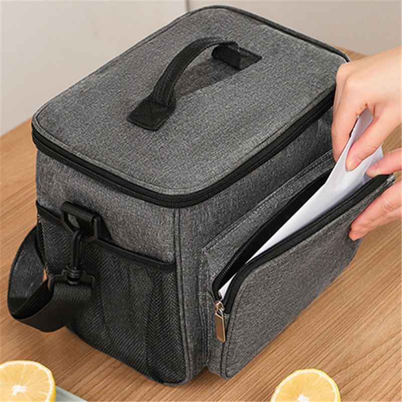 Bolsa de almuerzo portátil impermeable de 11L, caja térmica de alimentos de gran capacidad, bolsa de hielo, lonchera con aislamiento, organizador de