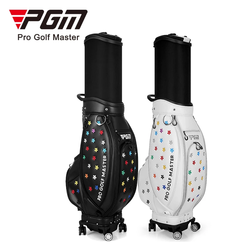 

PGM golf bag ladies telescopic ball bag four wheel flat push air consignment high-end embroidery manufacturers direct