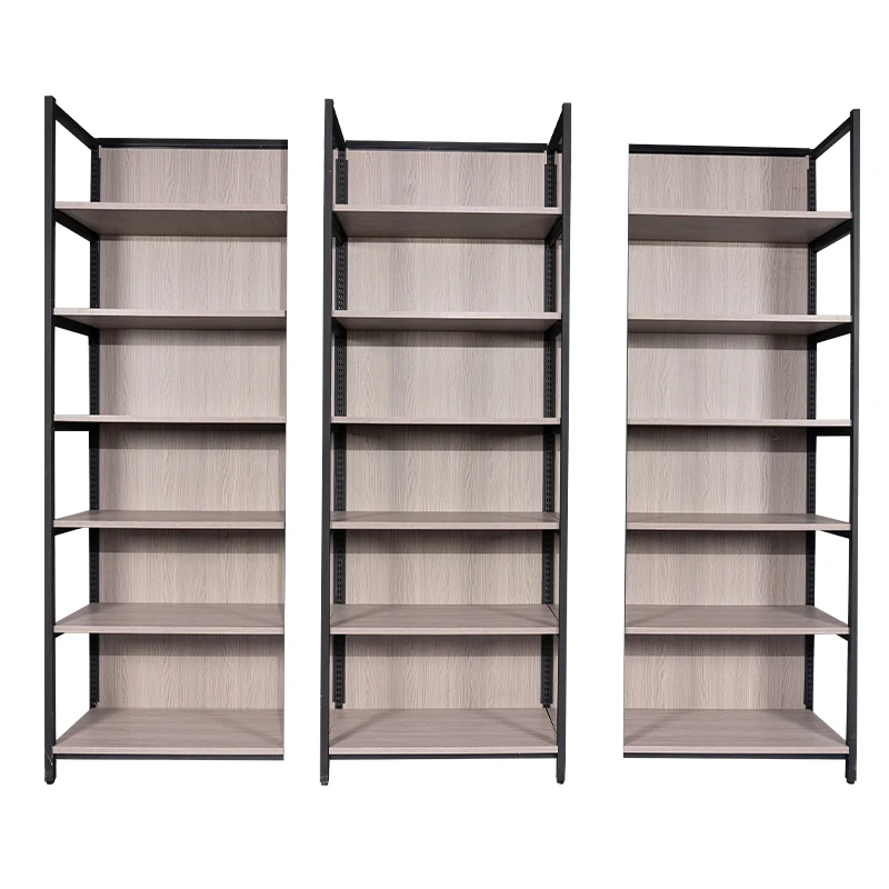 

Hanging Basket Wooden Display Rack Metal Light Store Shelf