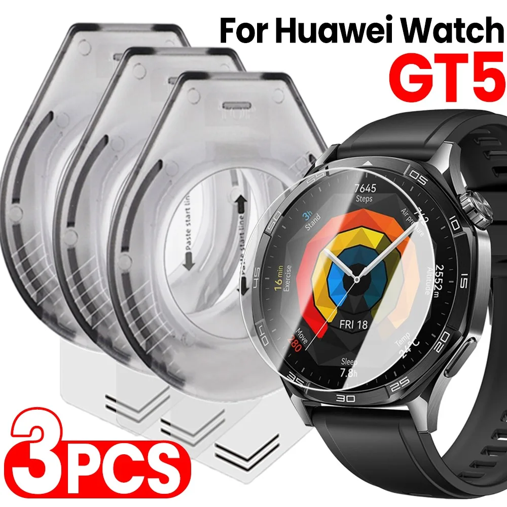 

1-3pack Easy Install Tempered Glass for Huawei GT5 41mm 46mm Watch Screen Protector for GT5 Pro 42mm 46mm with Dust Removal Kits