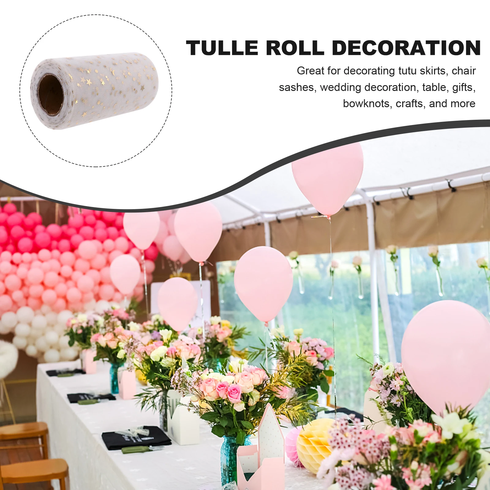 

1 Roll Sequin Tulle Decor Mesh Gauze Roll Elegant Wrapping Material For Wedding Party Diy Crafts Decoration Durable Reusable