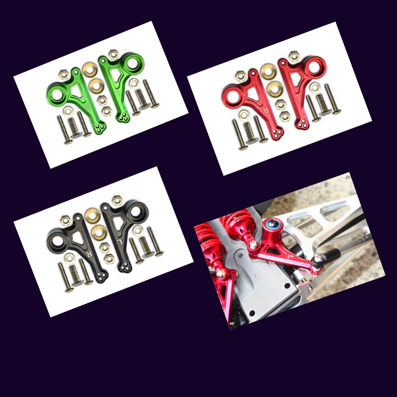 

GPM Aluminum Front Rocker Arm Set For TRAXXAS 1/10 E-Revo Vxl 5358 P-2