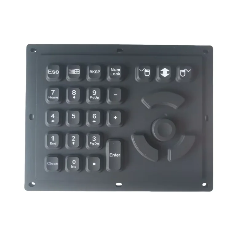 

Rugged IP67 Silicone Rubber Keyboard with Force Sensing Pointing Device, Numeric Keypad & Stainless Steel Housing