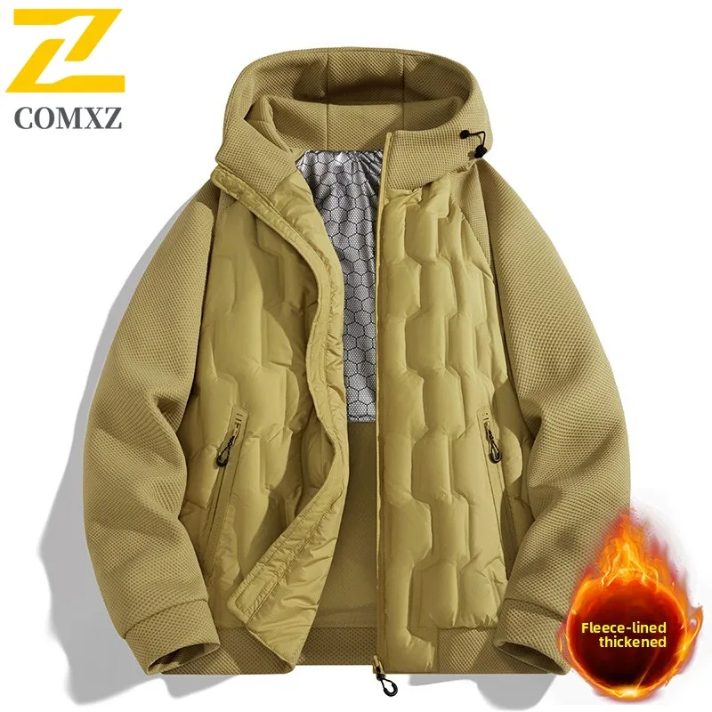 

Пуховик для пар, новинка 2025 года, белый гусиный пух, утолщенное морозостойкое и теплое пальто с капюшоном, уличное повседневное зимнее хлопковое пальто на молнии