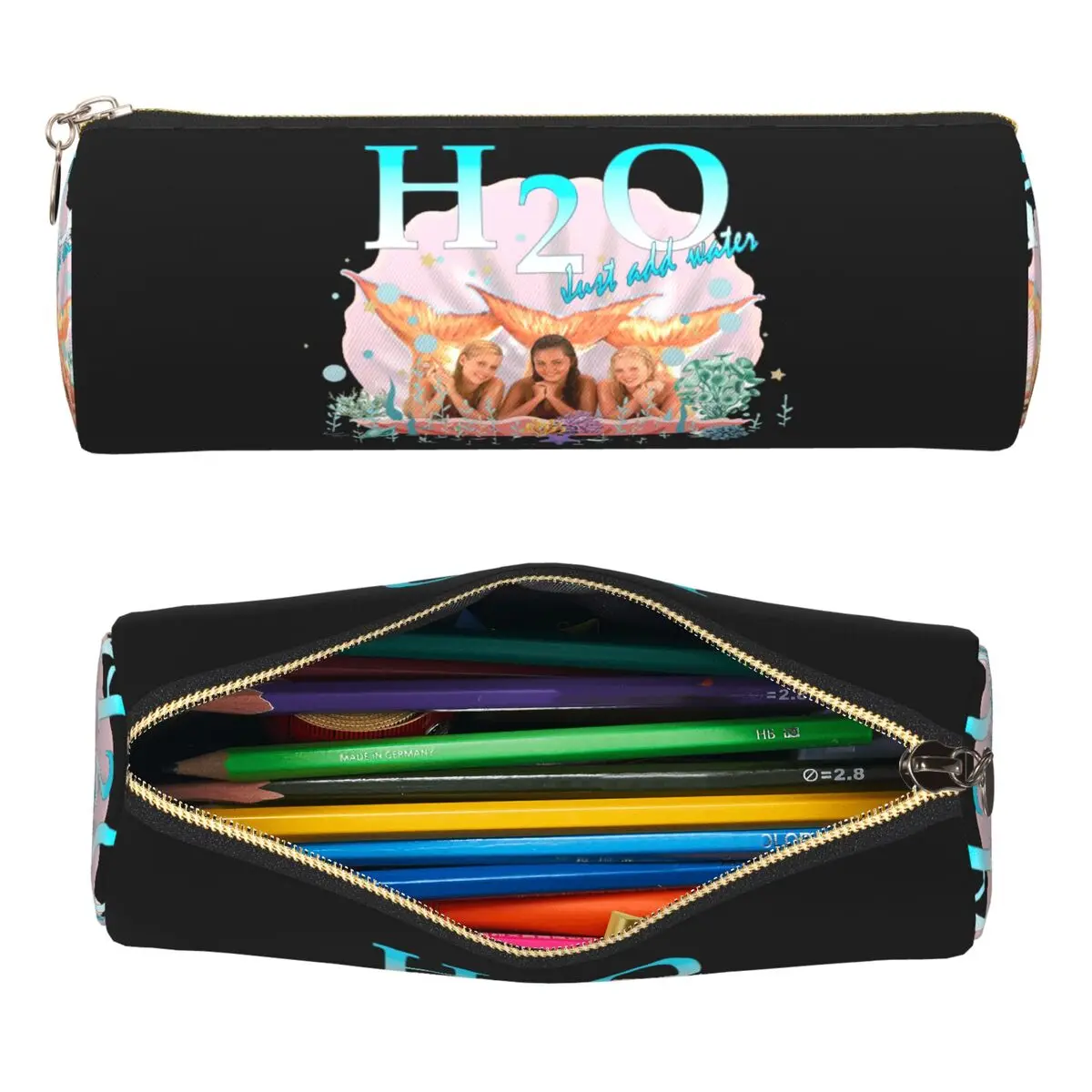 H2O Just Add Water Premium Pencil Cases Pencil Pouch Cylinder Pen Box Pencil Bag for Students Stationery Supplies