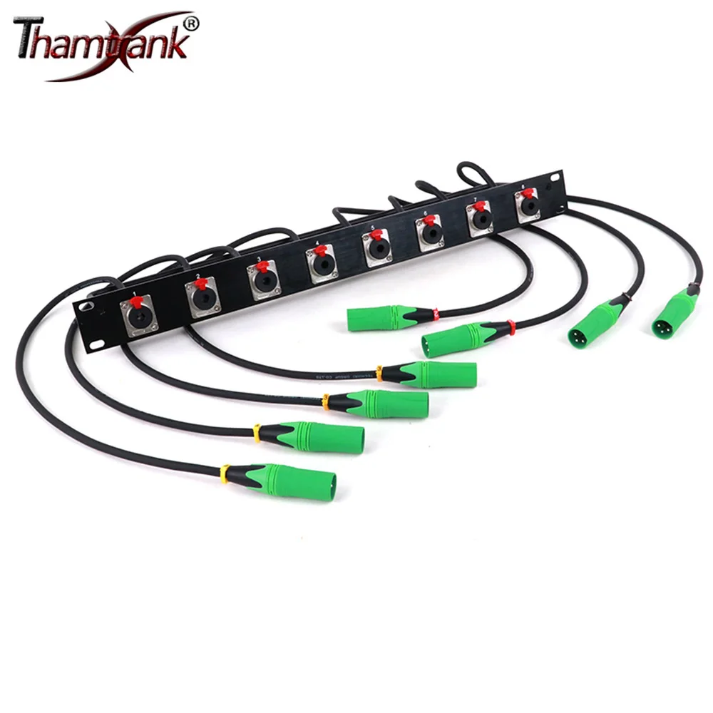 6.35mm Female Mount Socket to 3Pin XLR Male Plug Connector Audio Adapter Shielded Cable,8-Way 1U Cabinet XLR Audio Jumper Rack