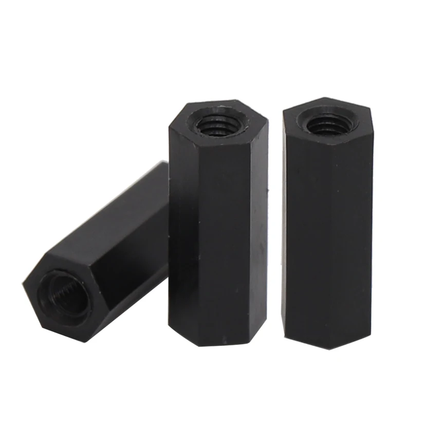 

M3 M3*30 M3x30 M3*40 M3x40 Black Double Nut Nylon Plastic Female To Female PCB Stud Hex Hexagon Pillar Spacer Standoff Stand Off