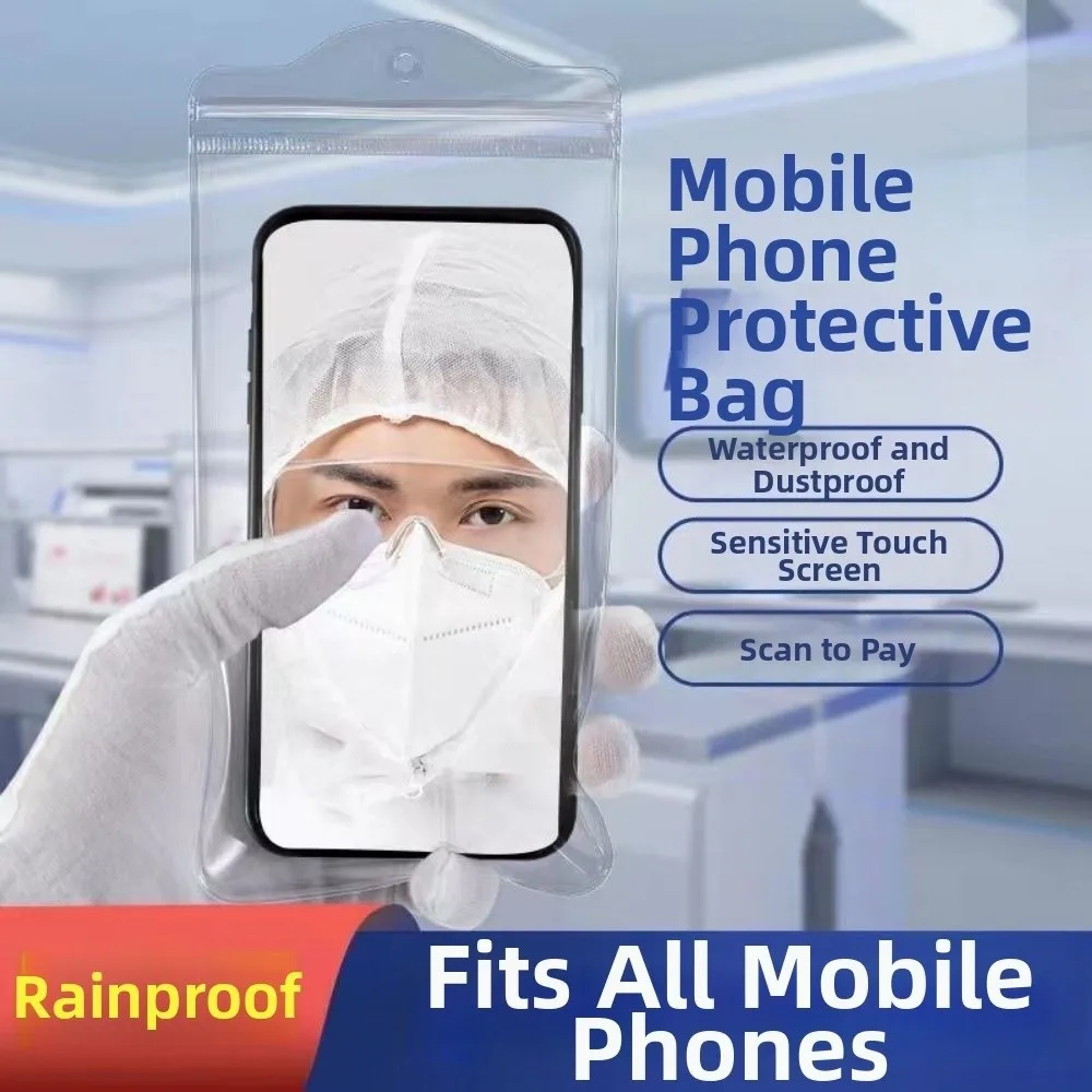 

Thickened Material Transparent Phone Bag Transparent Cover Underwater Protector Dustproof Pouch Waterproof Touchscreen Friendly