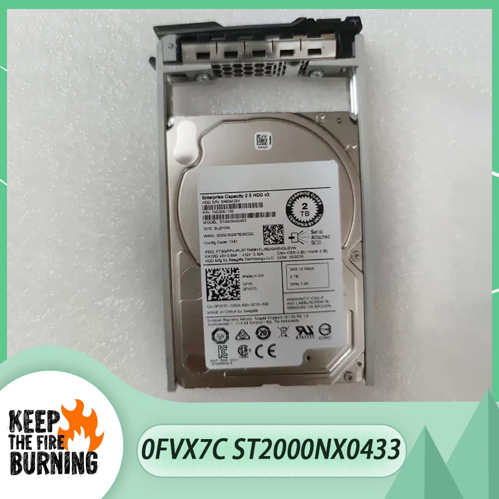 

Жесткий диск для сервера DELL 0FVX7C HDD ST2000NX0433 2T SAS 7,2 K 2,5 ''12G