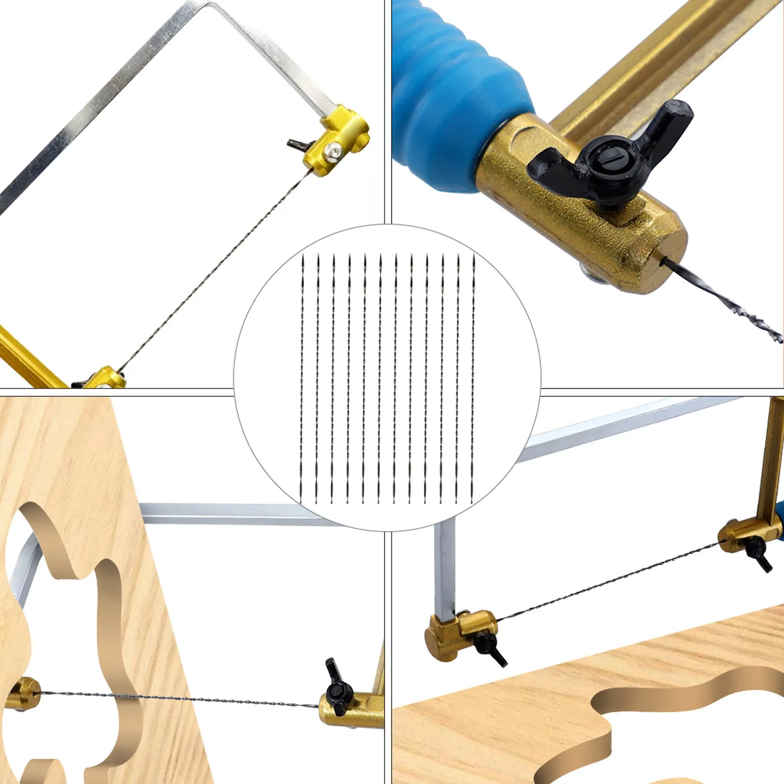 12Pcs Scroll Saw Spiral Blades U-Shaped DIY Cutting Blades Sharp Tooth Resists Loading Fast Curve Sawing Sturdy Structure