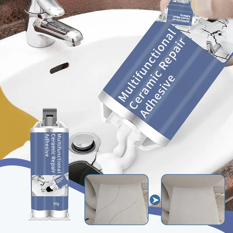 

Multifunctional Ceramic Repair Adhesive 90g Washbasin Sink Toilet Ceramic Tile Hole Leakage Crack Damage Repair Agent