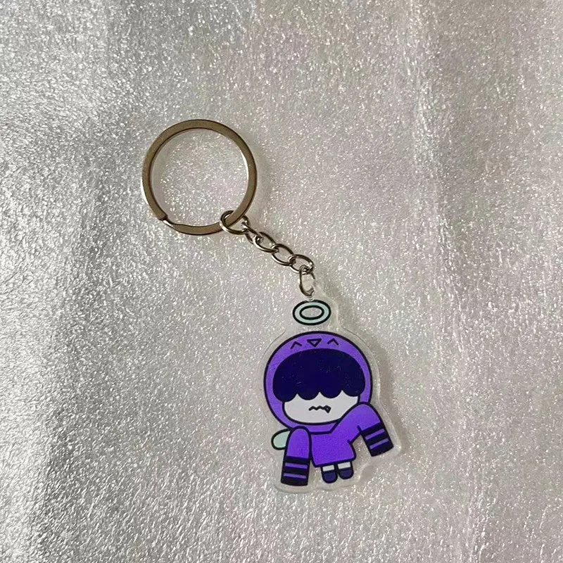 Acrylic Transparent Cartoon Bag Pendant, Cute Key Rings, Tutu Bar, 2-Bar Doll, Plush Bag Pendant, 2D