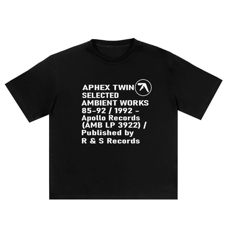 2025 Fashion Summer Cotton Korean Aesthetic Brand Aphex Twin Print T-shirt Women Men Y2k Streetwear Casual Short Sleeve T-Shirt