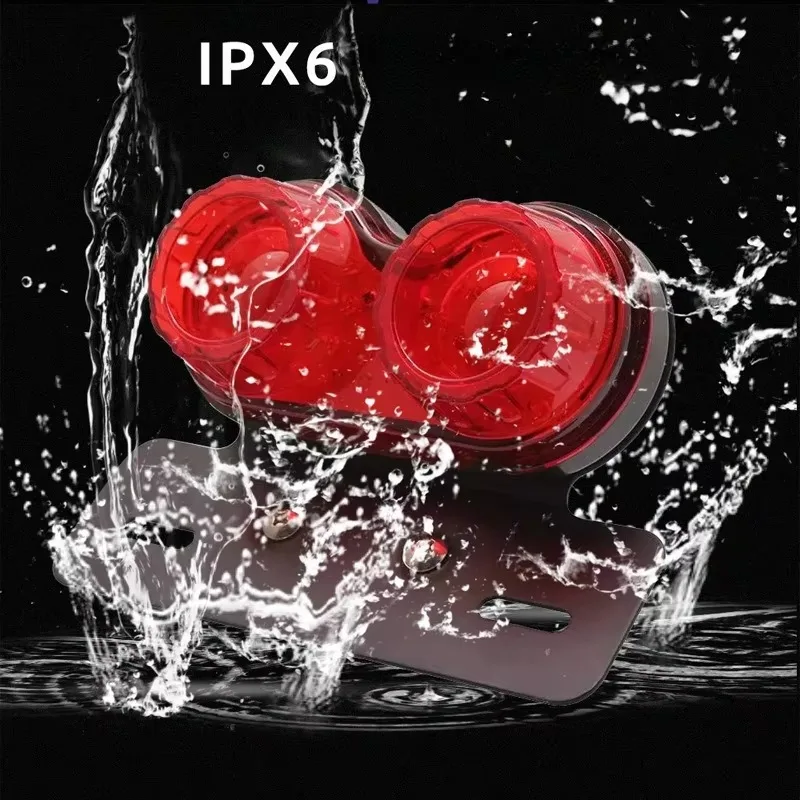 

Pkx For 12V Motorcycle LED Modification Taillight Motocross Accessories Brake License Plate Holder LED License Plate Taillights