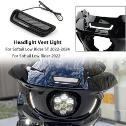 Fit For Harley Softail Low Rider ST El Diablo FXRST FXLRST 2022 2024 NEW Motorcycle White Tracer Black Headlight Vent Accent LED