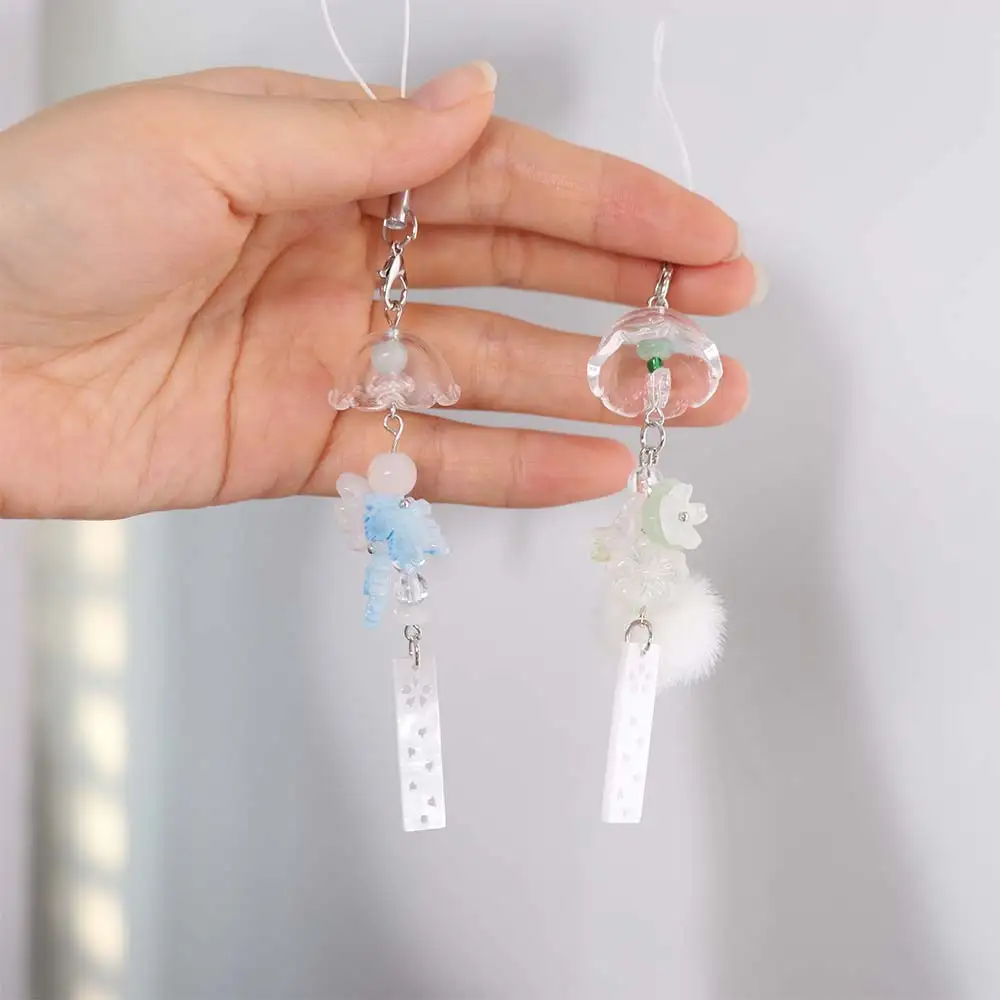 Resin Jasmine Wind Chime Pendant Handmade Chinese-style Backpack Hanging Pendant Decorative Ice and Snow Maple Leaves Pendant