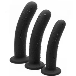 Anal Butt Plug 3 Sizes Anal Plugs Training Simple Dildos with Strong Suction Cup Anal Sex Toys for Beginners to Advanced Users