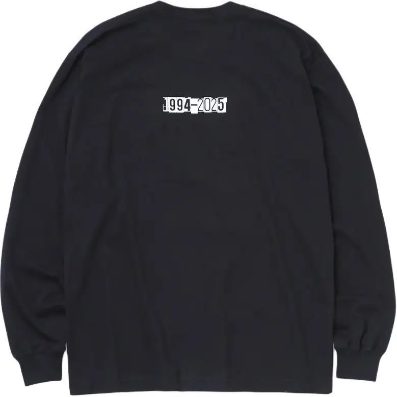 NEIGHBORHOOD Letter‑Logo Graffiti Print Crew Neck Long‑Sleeve T‑Shirt Casual Commute Versatile Unisex Streetwear Tops