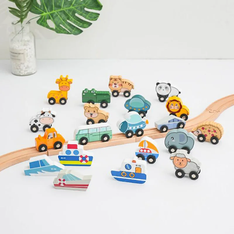 Wooden Car Toys for Toddler Push and Go Vehicle Christmas Birthday Gift for Kids Compatible with All Major Brands Wooden Track