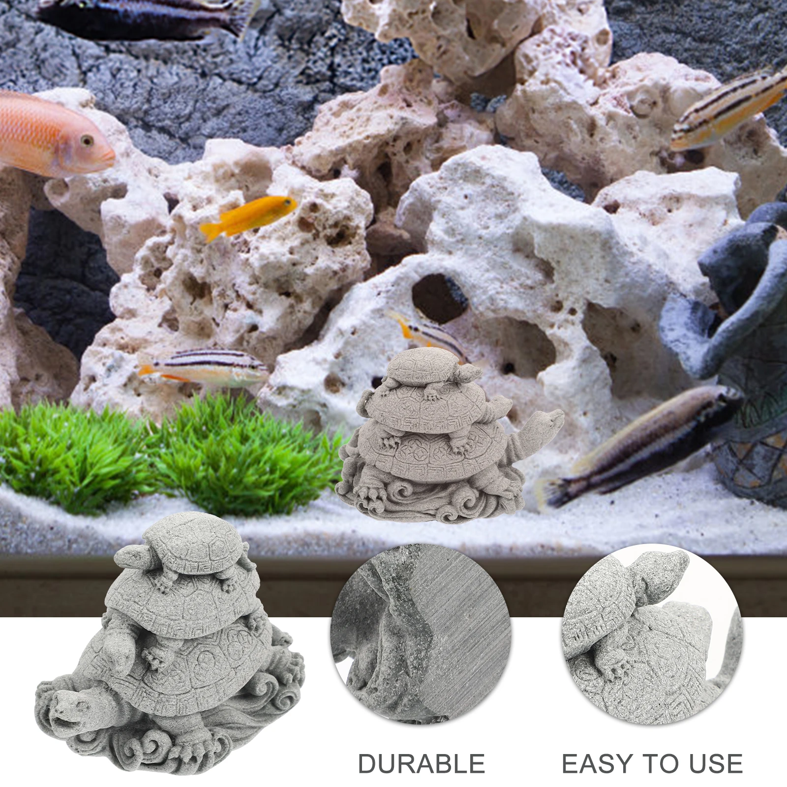 

Sandstone Turtle Ornament Bright Color Exquisite Polished Micro Landscape Courtyard Garden Decoration Fish Tank Decor